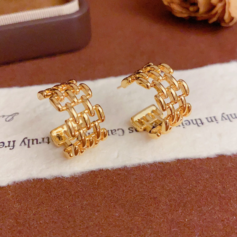 亚马逊跨境18k金c形镂空耳圈小众个性轻奢时尚简约设计感耳环,饰品/流行首饰/时尚饰品新,耳环,淘宝优惠券,粉丝福利购,淘宝优惠卷