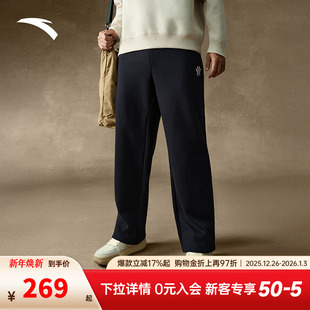 172541309N 男女加绒直筒卫裤 安踏凯里·欧文系列美式 复古休闲长裤