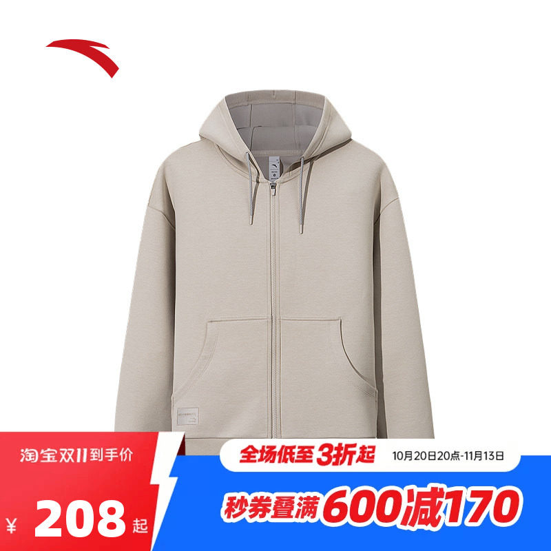 安踏运动外套男士秋季新款空气层宽松开衫卫衣针织上衣152547715