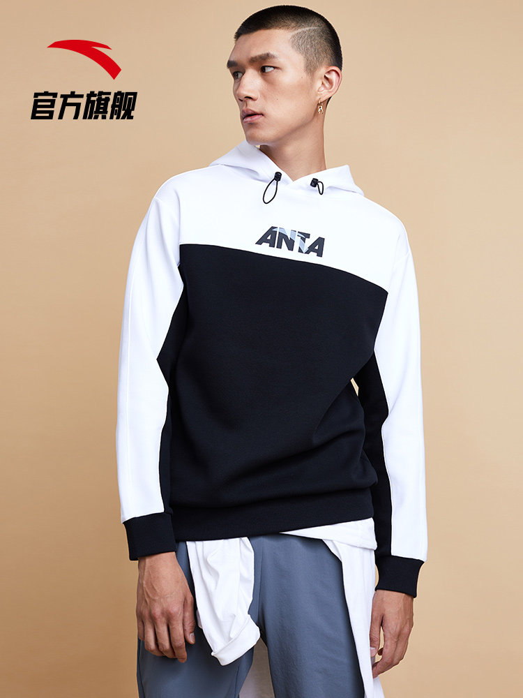 安踏男子卫衣2019秋冬新款宽松潮流运动学生撞色长袖套头连帽卫衣|ruв категории спортивный костюм/досуг одежды, спортивный свитер/свитер - от Buy2taobao.com для оказания профессиональной услуги покупки агента Taobao