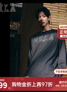 安踏凯里欧文Hela卫衣男士冬季圆领套头衫长袖官方正品黑色上衣女