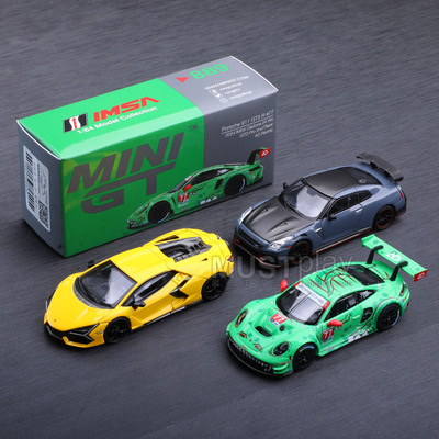 MINIGT 868日产GT-R 886兰博基尼 889保时捷911 GT3 1/64合金车模