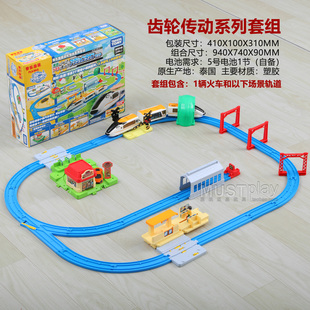 日本TOMY多美卡普乐路路齿轮传动系列火车汽车道路拓展场景套组