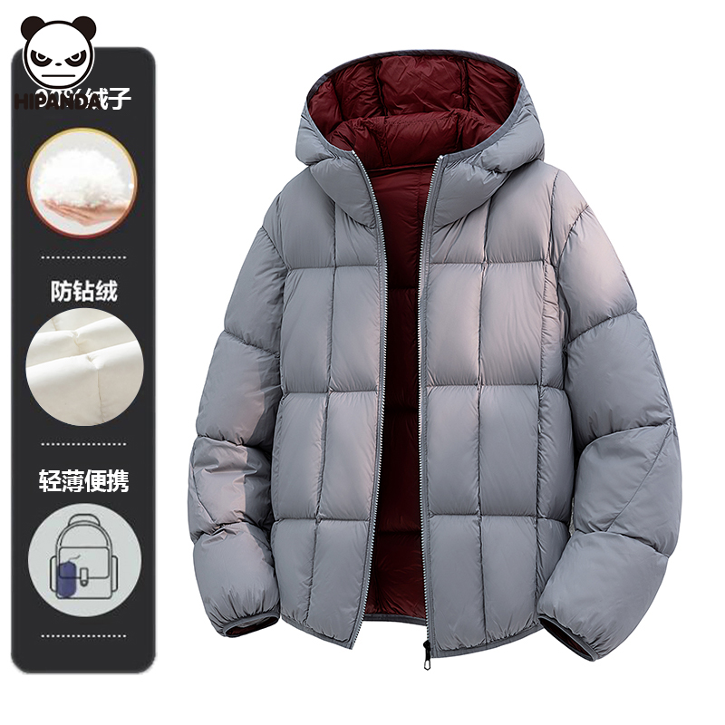 Hi Panda鸭绒泡芙羽绒服男女情侣款冬季新款宽松连帽加厚保暖外套