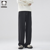 痞帅街头休闲裤 细线铅笔高档长裤 活力经典 Panda秋冬直筒裤 男士