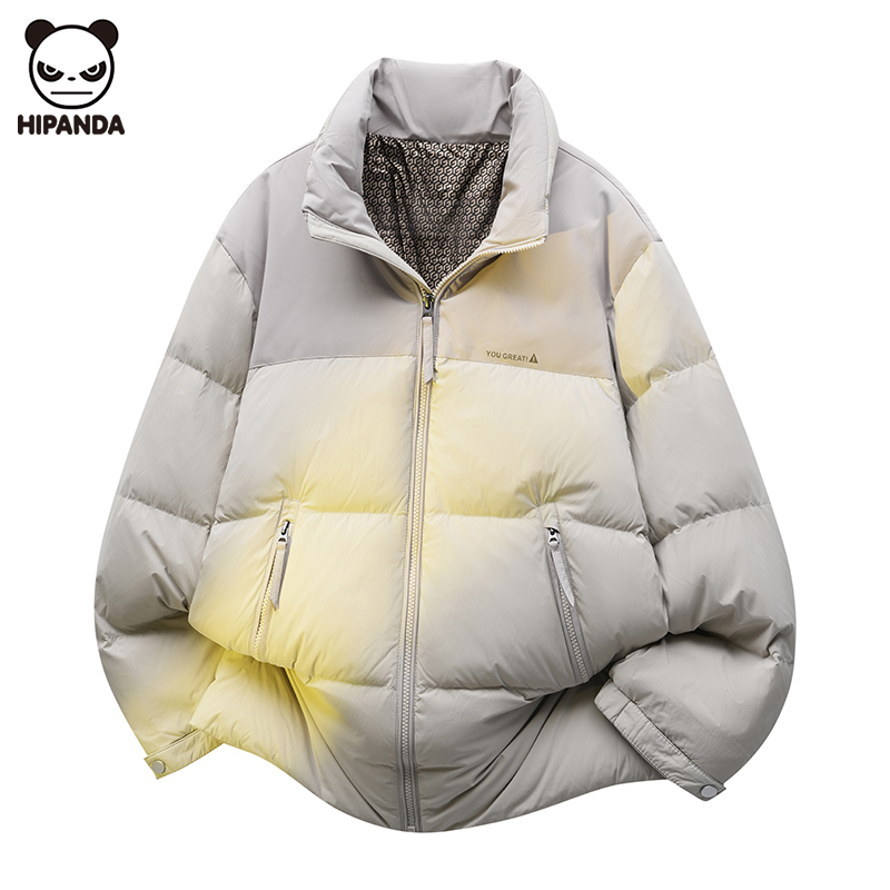 Hi Panda潮牌立领羽绒服男士冬季新款时尚宽松加厚保暖面包服外套