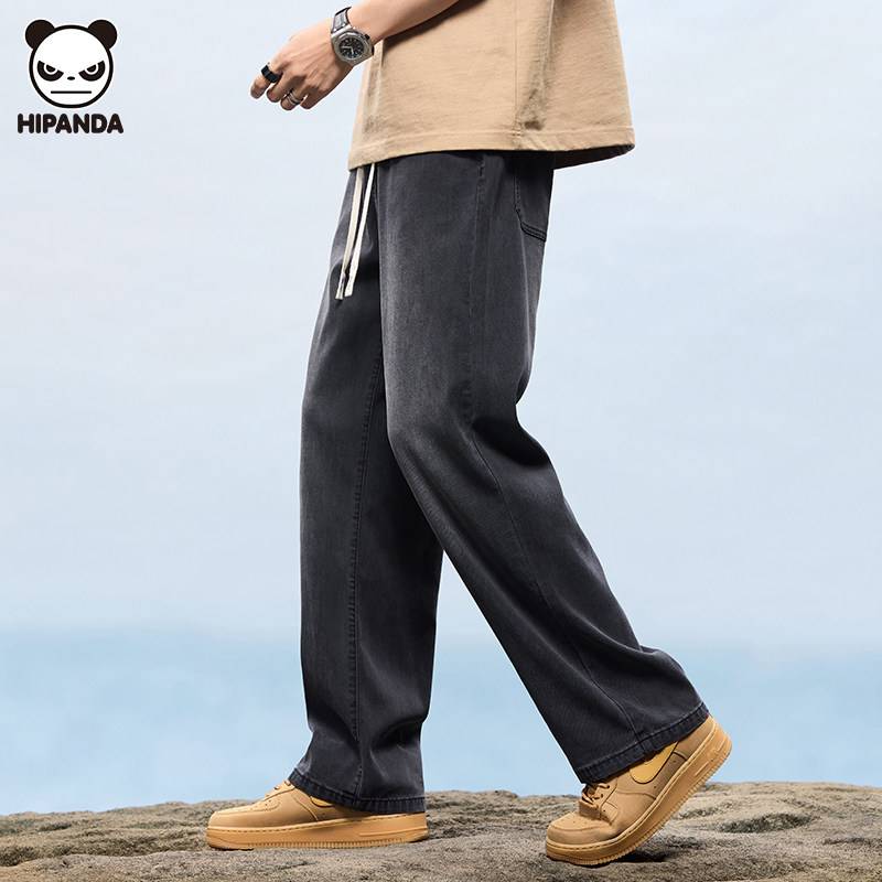 Hi Panda牛仔裤夏季潮牌天丝凉感透气显瘦宽松直筒休闲男士长裤子,男装,牛仔裤,淘宝优惠券,粉丝福利购,淘宝优惠卷