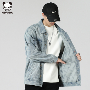 Panda春秋季 衬衫 美式 痞帅风工装 复古水洗高端牛仔外套夹克男士