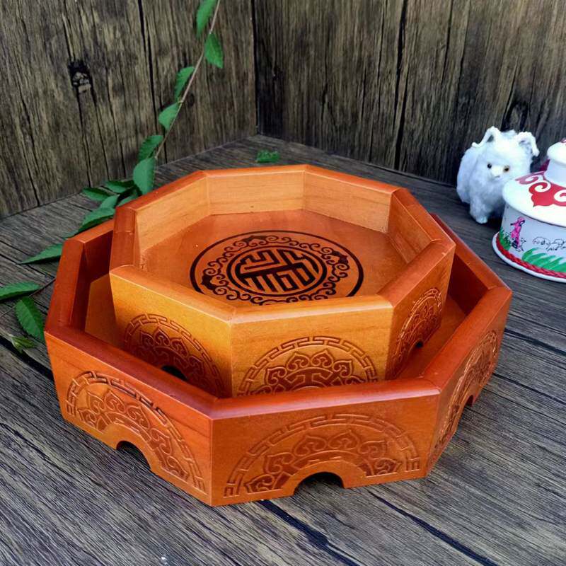 蒙古族餐具木制果盘餐盘八角盘蒙餐饭店餐厅用品奶实盘蒙古元素盘,餐饮具,餐用托盘,淘宝优惠券,粉丝福利购,淘宝优惠卷