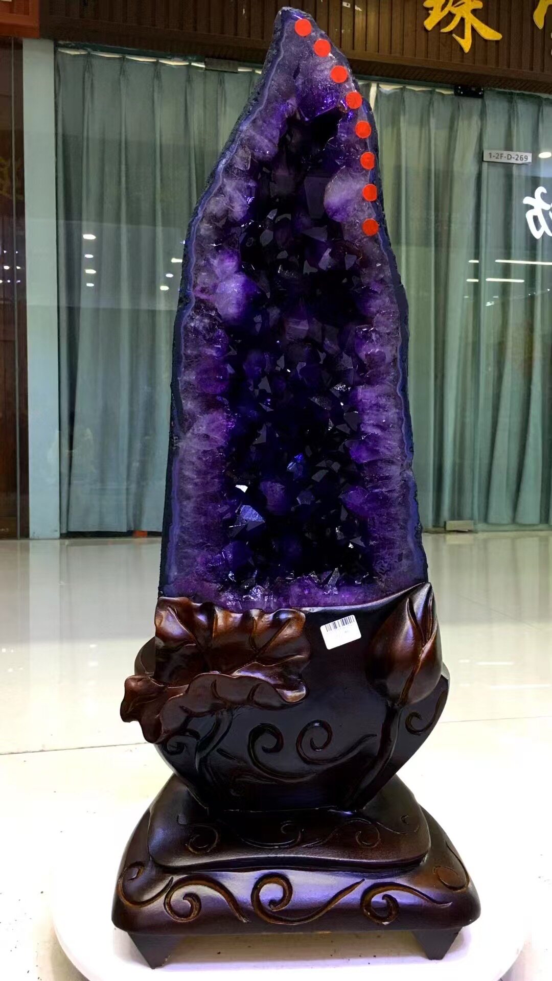 天然紫水晶洞摆件巴西乌拉圭钱袋子恐龙蛋原石摆件办公室家居开业