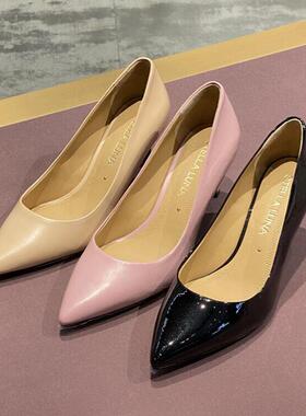 STELLALUNA露娜时尚尖头浅口气质高跟鞋简约通勤单鞋女鞋SL321080