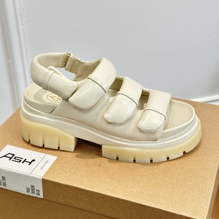 休闲沙滩凉鞋 女AN160K40009 松糕厚底露趾一字搭扣增高凉鞋 ASH女鞋