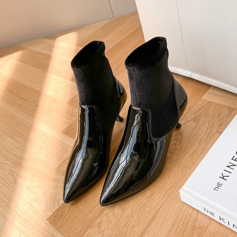 SbySTELLA时尚显瘦袜靴细跟短靴