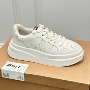 ASH厚底增高透气小白鞋真皮百搭小个子休闲板鞋AO140L40052/40016