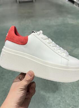 ASH运动鞋女圆头系带轻量化松糕鞋厚底增高真皮休闲鞋AP140L40034