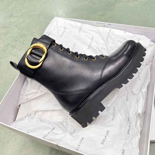 露娜秋冬圆头增高厚底马丁靴