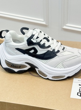 ASH女鞋增高厚底拼色复古老爹鞋休闲网孔透气运动鞋女AP340L40012