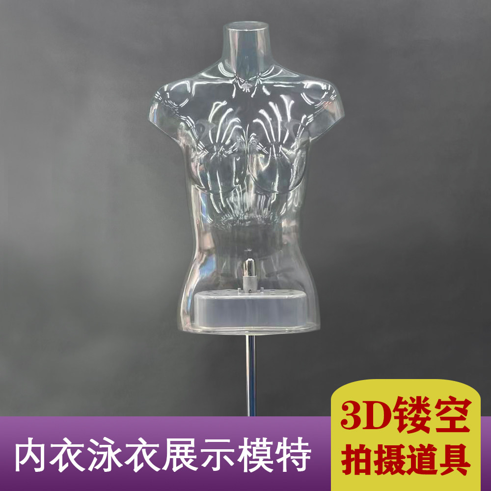 透明半身女模特内衣展示模特