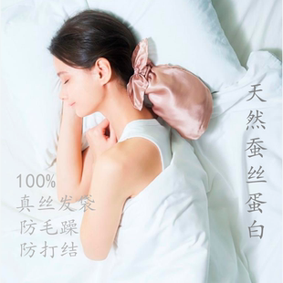 真丝睡帽睡眠发带睡觉防压居家护发防打结发袋100%桑蚕丝发帽