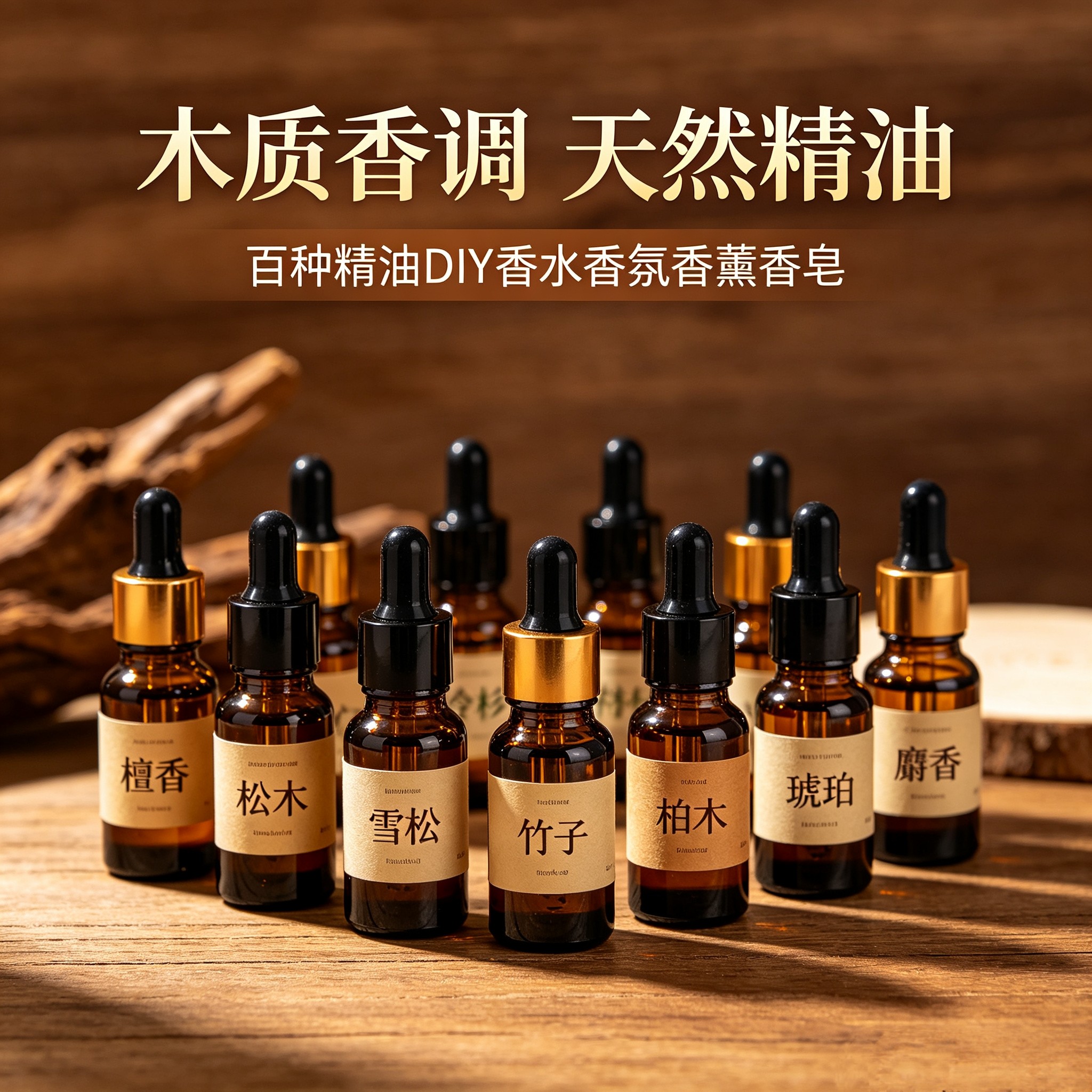 木质香调diy香水香熏天然原料高浓度植物调香室专用蜡烛精油5ml