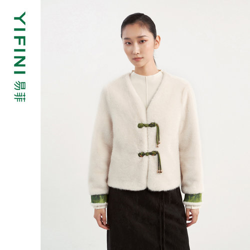 易菲国风新中式绒感外套上衣