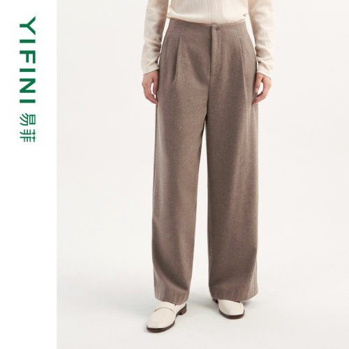 易菲简约通勤阔腿裤休闲长裤