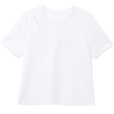 易菲旗袍开襟新中式盘扣T恤