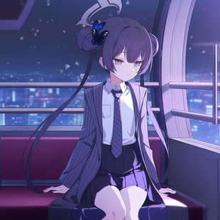 紫媗动漫cos《蔚蓝档案》灯火阑珊处 妃咲cosplay游戏动漫服征集