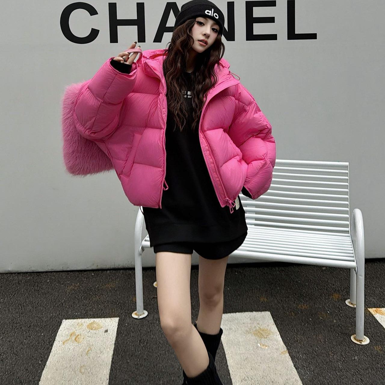 货90绒小个子连帽羽绒服保暖外套