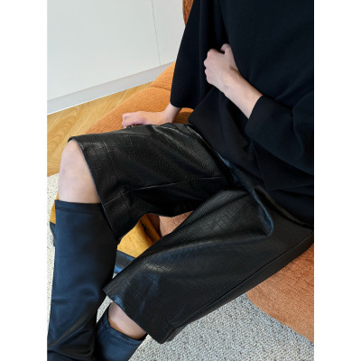 紫紫山本7分裤鳄鱼纹七分裤