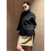 AME 半裙显瘦短裙直筒半身裙 意境敦煌系列四季 缃叶宝相花裙 中式