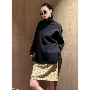 意境敦煌系列四季 中式 半裙显瘦短裙直筒半身裙 缃叶宝相花裙 AME