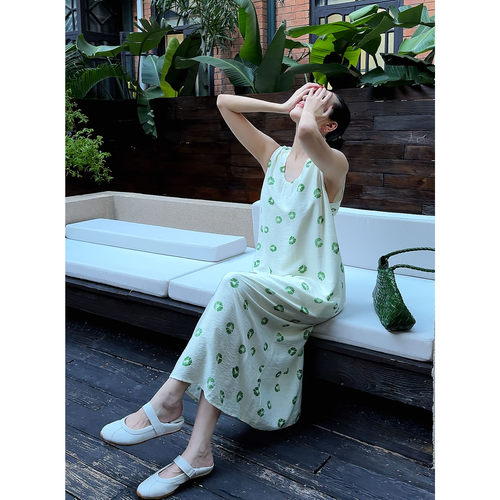 呼吸棉夏日缤纷连衣裙女