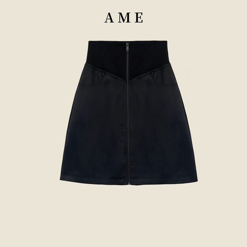 AME私服裙高腰拉链可调节