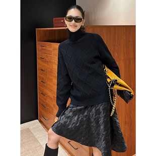 半身裙设计感小众半裙 不规则剪裁可持续时髦四季 AME 重绉斜裁裙