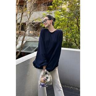 AME  廓裁土星上衣   静谧蓝时髦廓裁松紧调节上衣ZD12SZHJ425