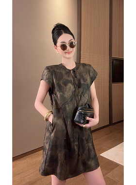 紫紫 枯木逢春 小飞袖重肌理炒色连衣裙ZC06LZYL363