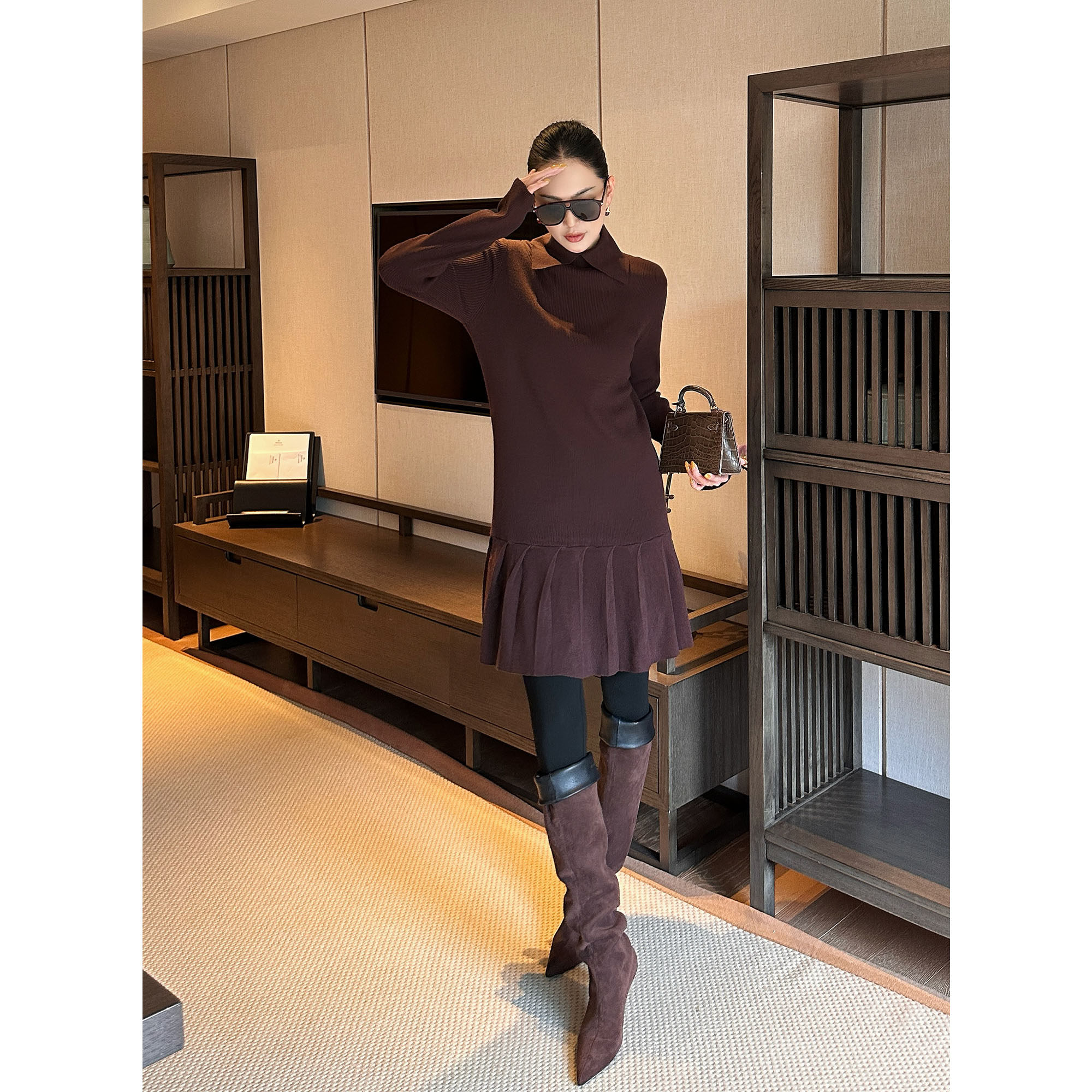 紫紫MIU感毛衣裙多元毛衣裙