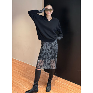 AME 静谧花园裙 琉璃花影静谧花园刺绣提花裙设计感小众半裙包臀