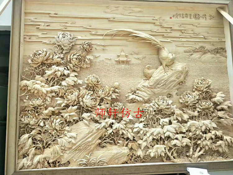 手工背景墙隔断东阳木雕可定制