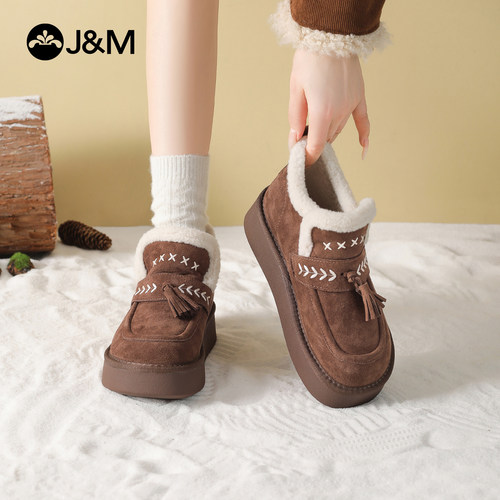 快乐玛丽雪地靴低帮保暖加绒勃肯