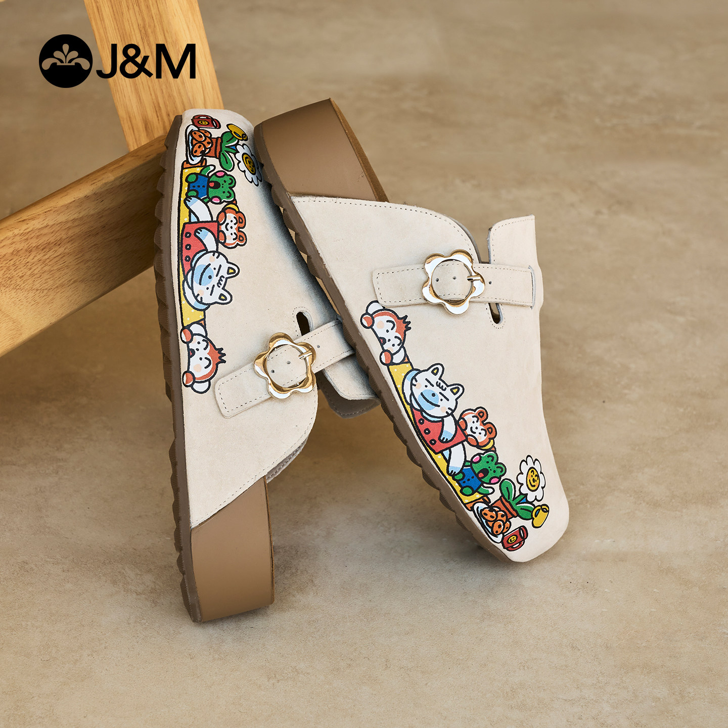 董璇同款快乐玛丽勃肯鞋女2026春季厚底一脚蹬懒人外穿包头半拖鞋