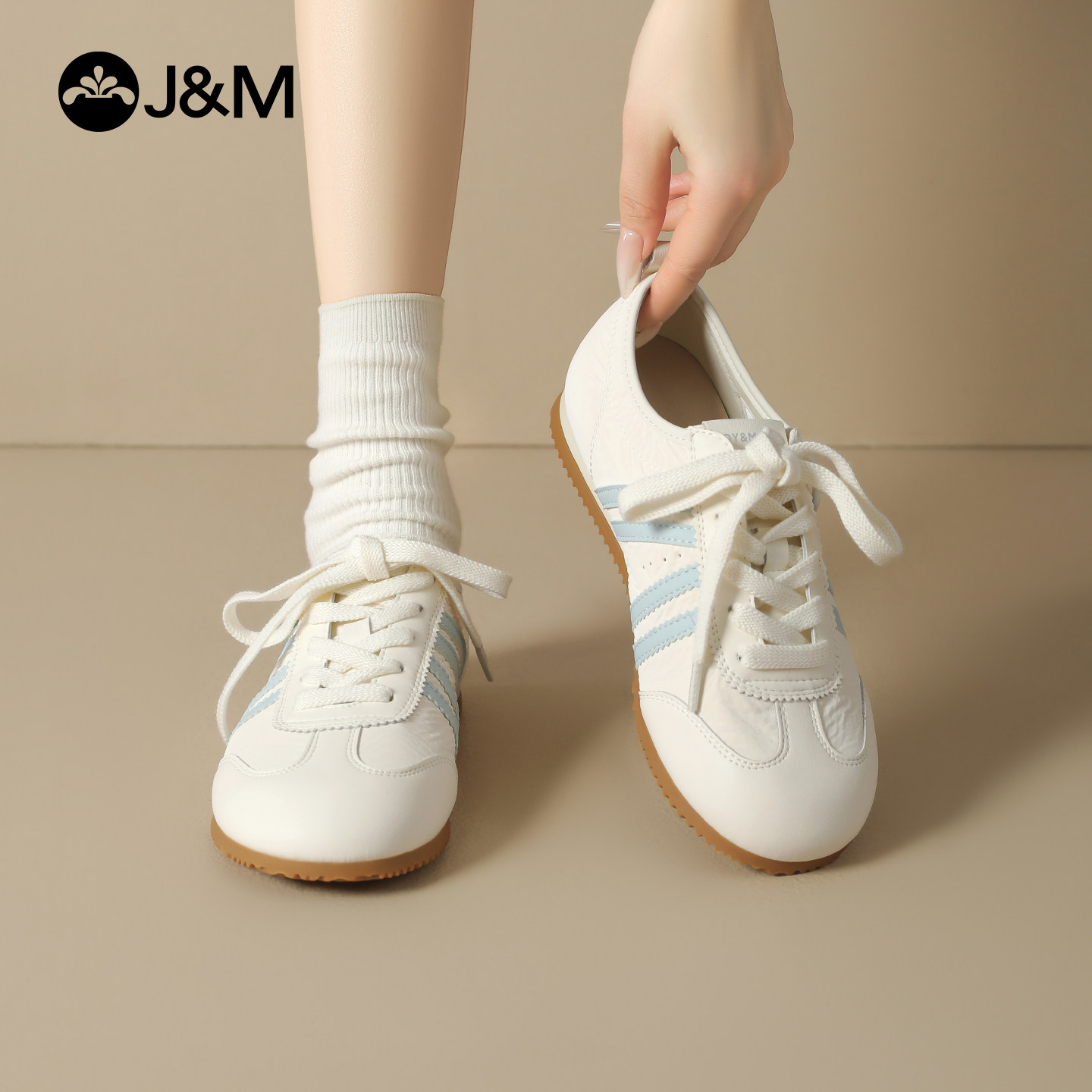 快乐玛丽德训鞋女2026春季新款休闲时尚百搭阿甘鞋平底经典小白鞋,女鞋,德训鞋,淘宝优惠券,粉丝福利购,淘宝优惠卷