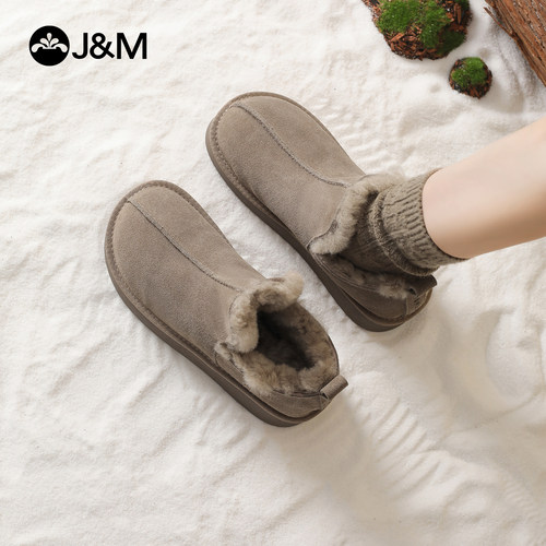 快乐玛丽雪地靴保暖加绒毛毛棉鞋