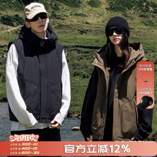 AOGZ羽绒马甲男女同款机能风户外百搭2025新款羽绒服保暖背心坎肩