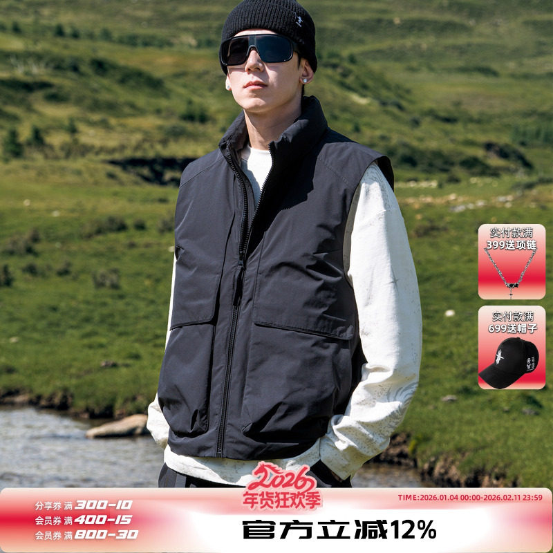 AOGZ羽绒马甲2025新款男女冬季加厚保暖背心户外外穿运动马夹外套