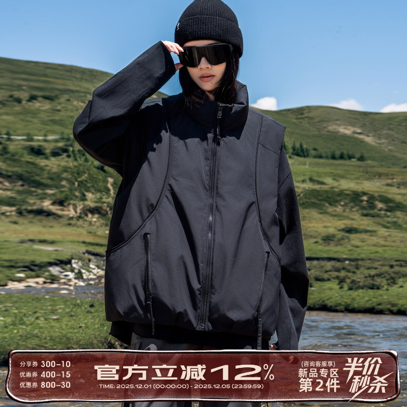 AOGZ羽绒马甲2025新款男女冬季无袖坎肩户外潮牌美式情侣立领外套