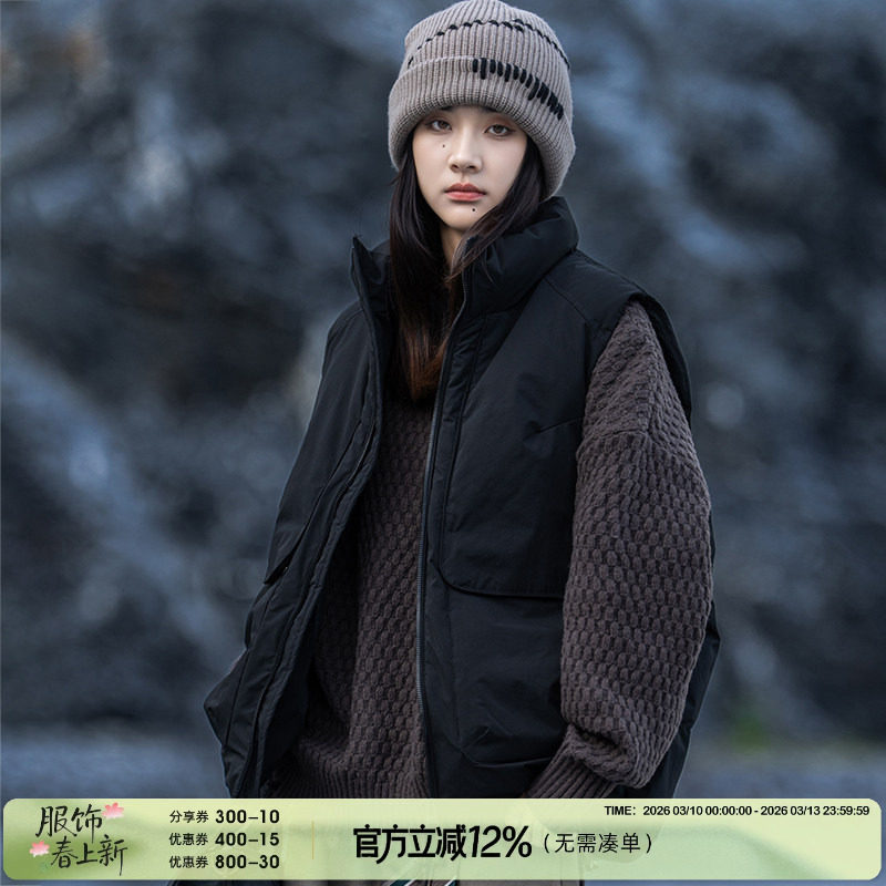 AOGZ羽绒马甲女外穿2025新款冬季时髦洋气背心防寒保暖男坎肩外套