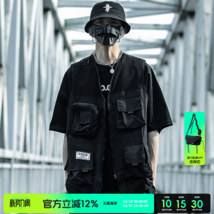 美式 薄款 坎肩机能风外套战术背心 马甲男生痞帅风穿搭夏季 AOGZ工装