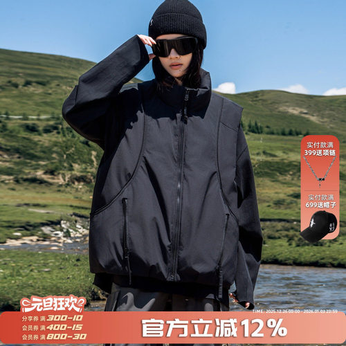 AOGZ羽绒马甲2025新款男女冬季无袖坎肩户外潮牌美式情侣立领外套